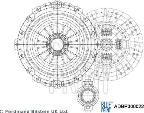 Blue Print ADBP300022 - Комплект сцепления parts5.com