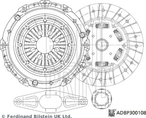 Blue Print ADBP300108 - Комплект сцепления parts5.com