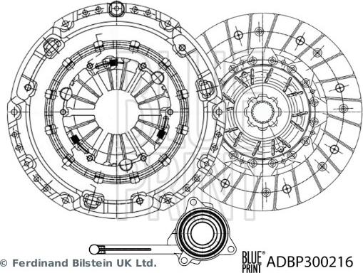 Blue Print ADBP300216 - Комплект сцепления parts5.com