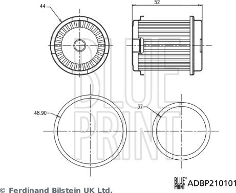 Blue Print ADBP210101 - Гидрофильтр, автоматическая коробка передач parts5.com