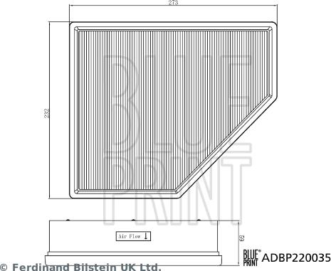 Blue Print ADBP220035 - Воздушный фильтр parts5.com