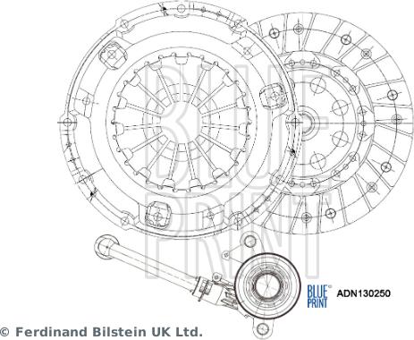 Blue Print ADN130250 - Комплект сцепления parts5.com