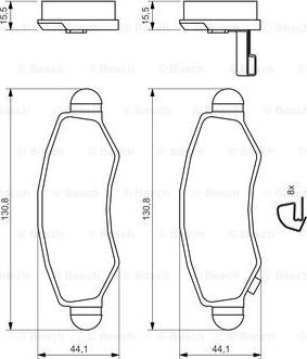 BOSCH 0 986 494 458 - Тормозные колодки, дисковые, комплект parts5.com