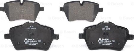 BOSCH 0 986 494 489 - Тормозные колодки, дисковые, комплект parts5.com