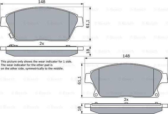 BOSCH 0 986 494 434 - Тормозные колодки, дисковые, комплект parts5.com