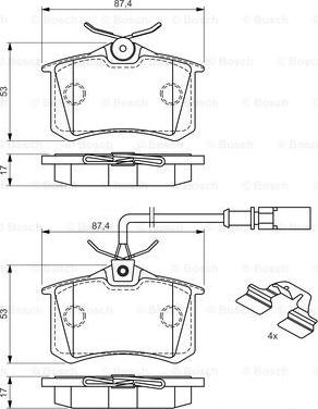 BOSCH 0 986 494 599 - Тормозные колодки, дисковые, комплект parts5.com