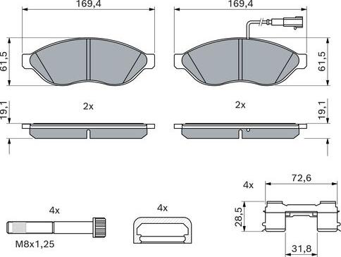 BOSCH 0 986 494 581 - Тормозные колодки, дисковые, комплект parts5.com