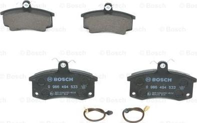 BOSCH 0 986 494 533 - Тормозные колодки, дисковые, комплект parts5.com