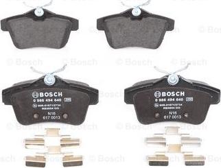 BOSCH 0 986 494 640 - Тормозные колодки, дисковые, комплект parts5.com