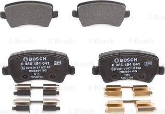 BOSCH 0 986 494 641 - Тормозные колодки, дисковые, комплект parts5.com