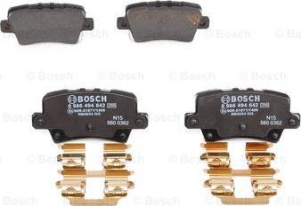 BOSCH 0 986 494 642 - Тормозные колодки, дисковые, комплект parts5.com