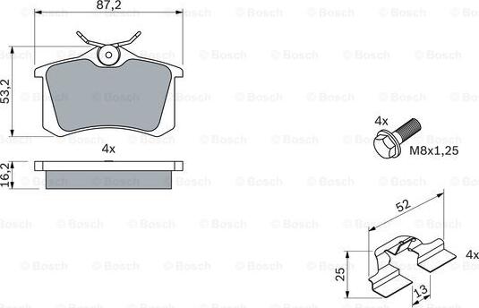 BOSCH 0 986 494 600 - Тормозные колодки, дисковые, комплект parts5.com