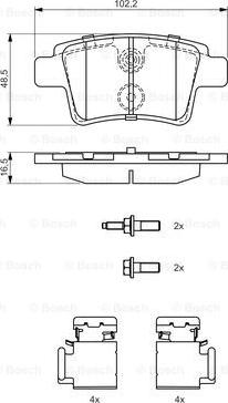 BOSCH 0 986 494 622 - Тормозные колодки, дисковые, комплект parts5.com