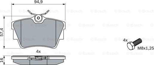 BOSCH 0 986 494 040 - Тормозные колодки, дисковые, комплект parts5.com