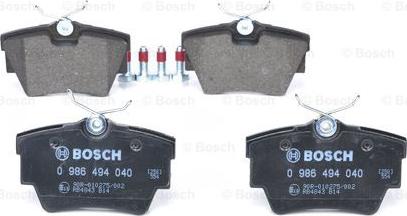 BOSCH 0 986 494 040 - Тормозные колодки, дисковые, комплект parts5.com