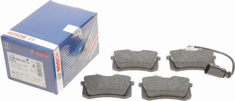 BOSCH 0 986 494 025 - Brake Pad Set, disc brake parts5.com