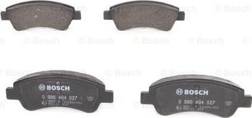 BOSCH 0 986 494 027 - Тормозные колодки, дисковые, комплект parts5.com