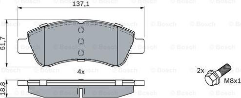 BOSCH 0 986 494 027 - Тормозные колодки, дисковые, комплект parts5.com