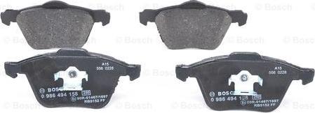 BOSCH 0 986 494 158 - Тормозные колодки, дисковые, комплект parts5.com