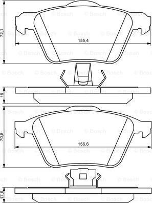 BOSCH 0 986 494 158 - Тормозные колодки, дисковые, комплект parts5.com