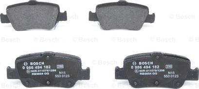 BOSCH 0 986 494 182 - Тормозные колодки, дисковые, комплект parts5.com