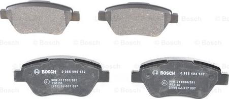 BOSCH 0 986 494 132 - Тормозные колодки, дисковые, комплект parts5.com