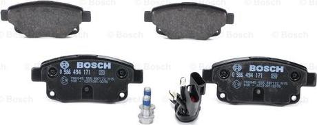 BOSCH 0 986 494 171 - Тормозные колодки, дисковые, комплект parts5.com