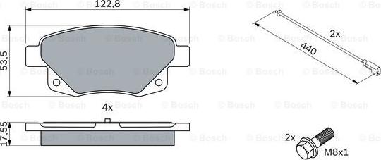 BOSCH 0 986 494 171 - Тормозные колодки, дисковые, комплект parts5.com