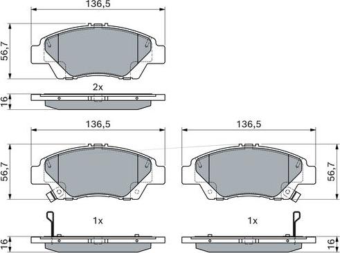 BOSCH 0 986 494 896 - Тормозные колодки, дисковые, комплект parts5.com