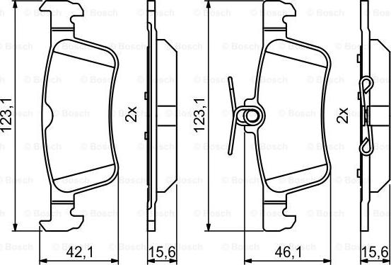 BOSCH 0 986 494 811 - Тормозные колодки, дисковые, комплект parts5.com