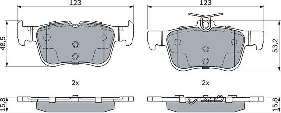 BOSCH 0 986 494 888 - Тормозные колодки, дисковые, комплект parts5.com