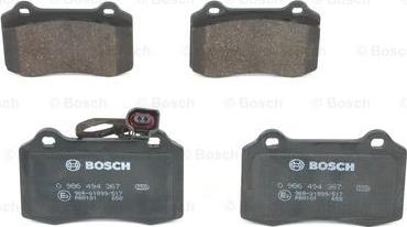 BOSCH 0 986 494 367 - Тормозные колодки, дисковые, комплект parts5.com