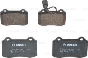 BOSCH 0 986 494 367 - Тормозные колодки, дисковые, комплект parts5.com