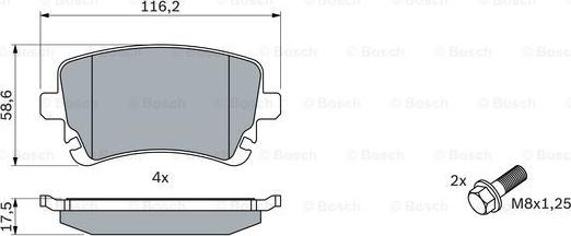 BOSCH 0 986 494 303 - Тормозные колодки, дисковые, комплект parts5.com