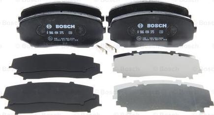 BOSCH 0 986 494 375 - Тормозные колодки, дисковые, комплект parts5.com