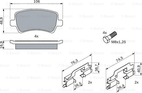 BOSCH 0 986 494 213 - Тормозные колодки, дисковые, комплект parts5.com