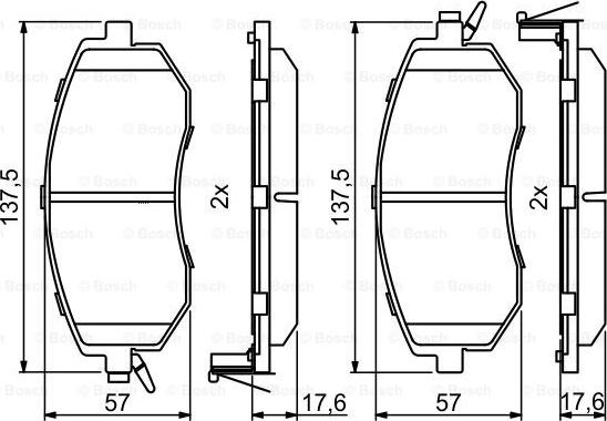 BOSCH 0 986 494 761 - Тормозные колодки, дисковые, комплект parts5.com