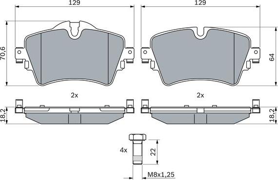 BOSCH 0 986 494 736 - Тормозные колодки, дисковые, комплект parts5.com