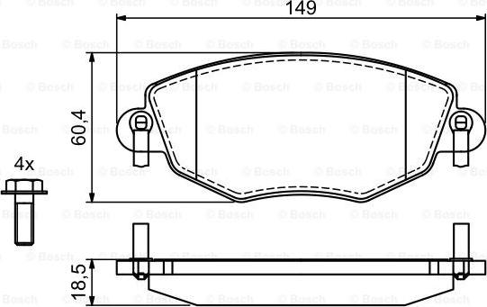 BOSCH 0 986 494 724 - Тормозные колодки, дисковые, комплект parts5.com