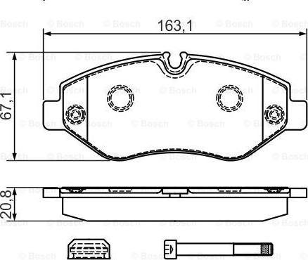 BOSCH 0 986 494 728 - Тормозные колодки, дисковые, комплект parts5.com