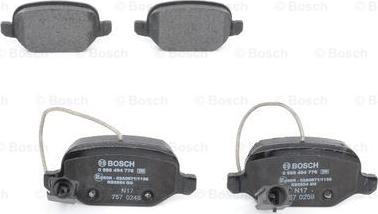 BOSCH 0 986 494 776 - Тормозные колодки, дисковые, комплект parts5.com