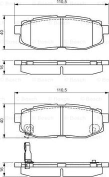 BOSCH 0 986 495 135 - Brake Pad Set, disc brake parts5.com