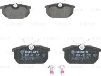 BOSCH 0 986 491 030 - Тормозные колодки, дисковые, комплект parts5.com