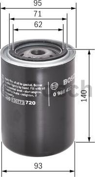 BOSCH 0 986 452 001 - Filtro de aceite parts5.com