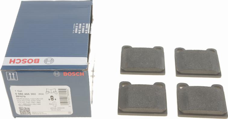 BOSCH 0 986 466 302 - Тормозные колодки, дисковые, комплект parts5.com