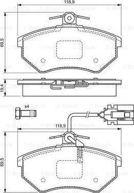 BOSCH 0 986 460 948 - Тормозные колодки, дисковые, комплект parts5.com