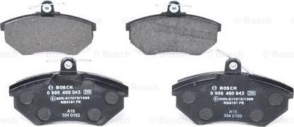 BOSCH 0 986 460 943 - Тормозные колодки, дисковые, комплект parts5.com