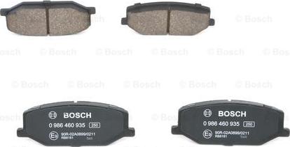 BOSCH 0 986 460 935 - Тормозные колодки, дисковые, комплект parts5.com