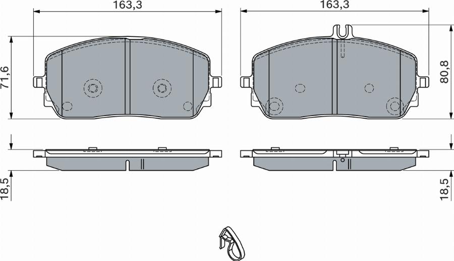 BOSCH 0 986 460 035 - Тормозные колодки, дисковые, комплект parts5.com