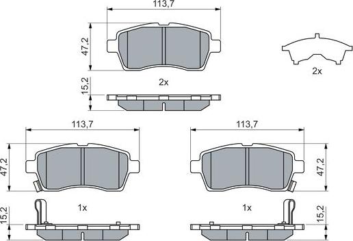 BOSCH 0 986 460 075 - Тормозные колодки, дисковые, комплект parts5.com